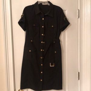 Black button up dress